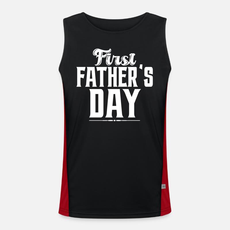Dad's First Father's Day - Men's Functional Contrast Tank Top  - black/red