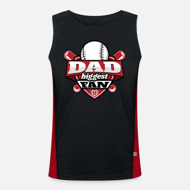 Dad biggest baseball fan Men's Functional Contrast Tank Top 