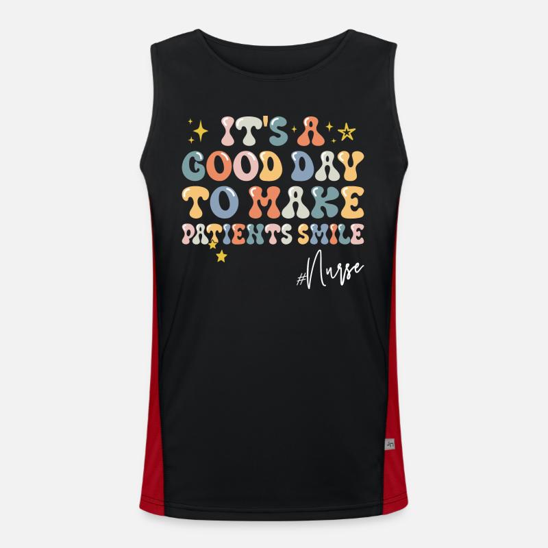 Ein guter Tag Zitat Phrase Motivation Krankenschwester Funktionelles Kontrast-Tank Top für Männer 