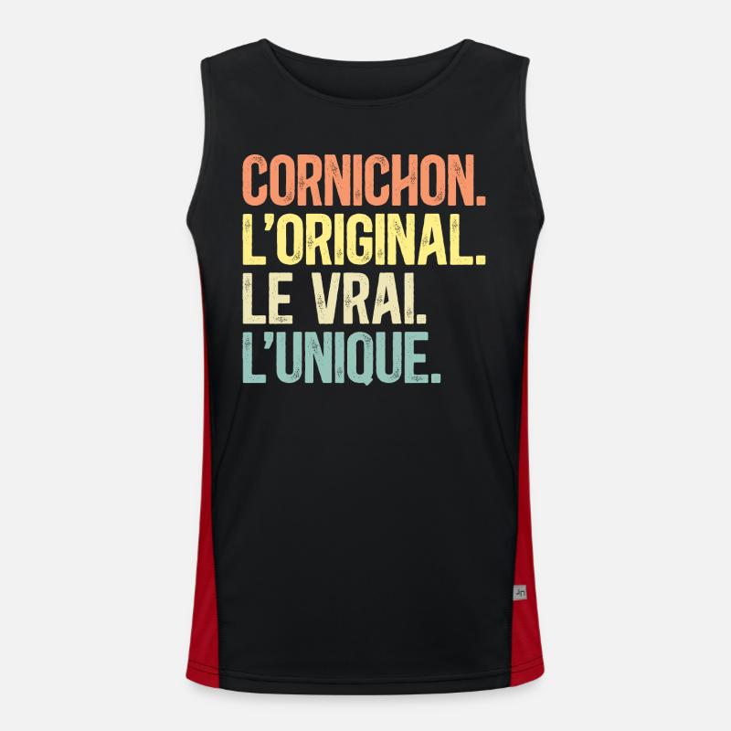Humour Cornichon L'Original Le Vrai L'Unique Débardeur respirant contrasté Homme 