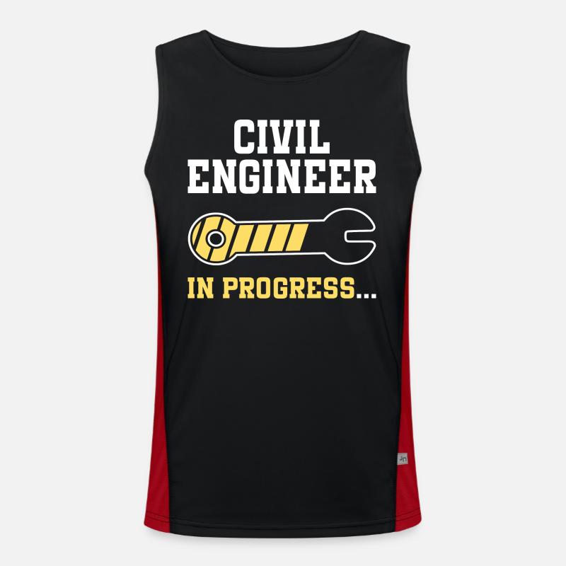 Engineering Future Civil Engineer - Men's Functional Contrast Tank Top  - black/red
