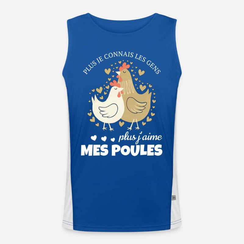J'aime mes poules Débardeur respirant contrasté Homme 