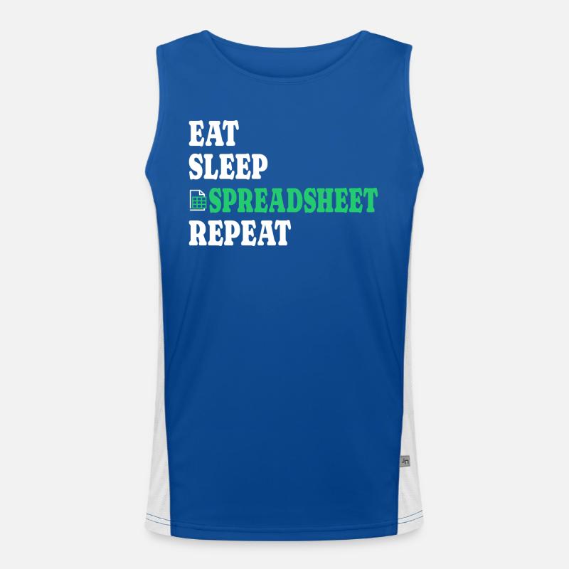 Insurance Actuary Analyst Spreadsheet Men's Functional Contrast Tank Top 