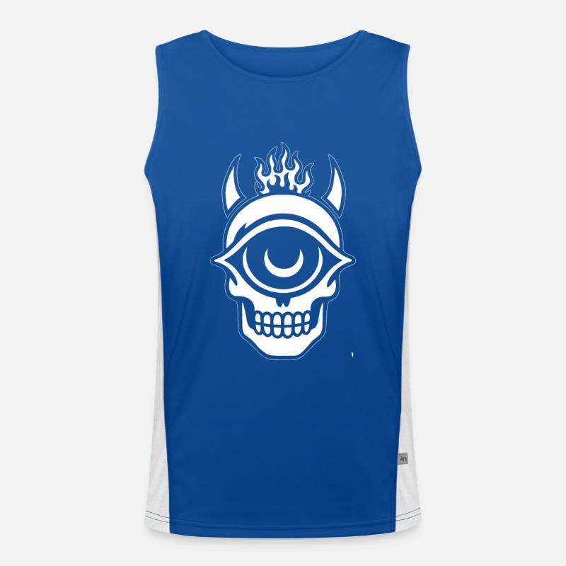BIRD Original – Brennender Vision-Schädel Funktionelles Kontrast-Tank Top für Männer 