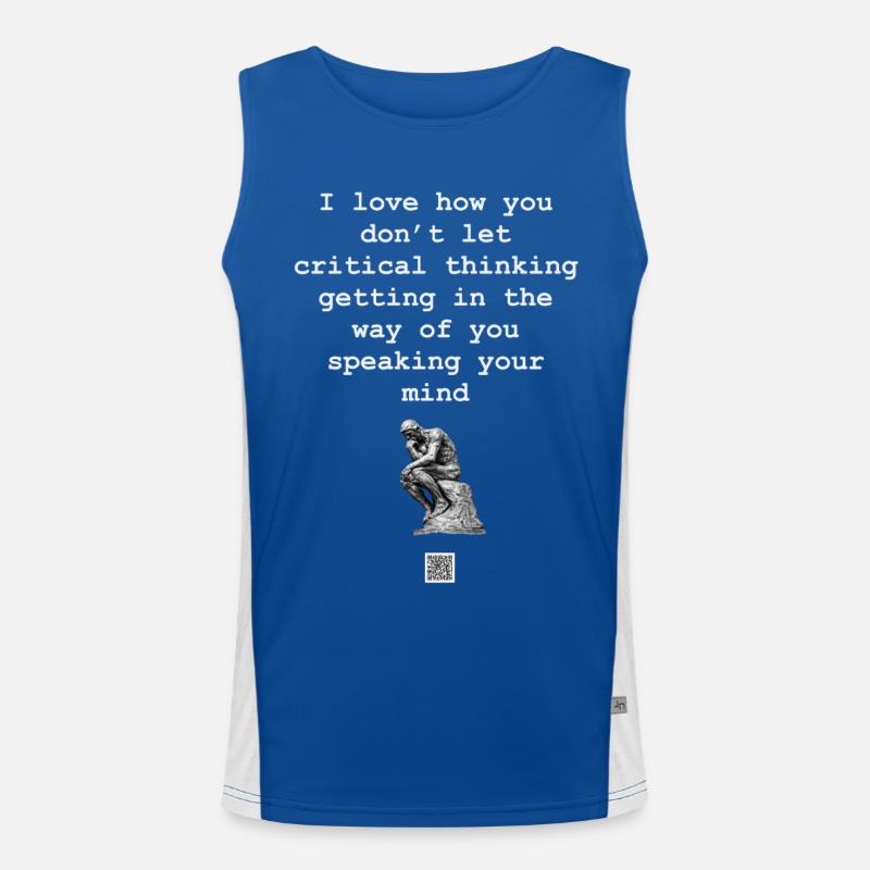 Critical Thinking Free Thoughts Men's Functional Contrast Tank Top 