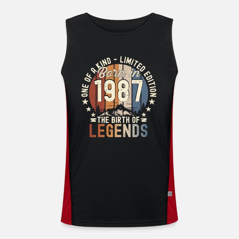 Legendär seit 1987 35. Geburtstag Geschenk Awesome Funktionelles Kontrast-Tank Top für Männer 