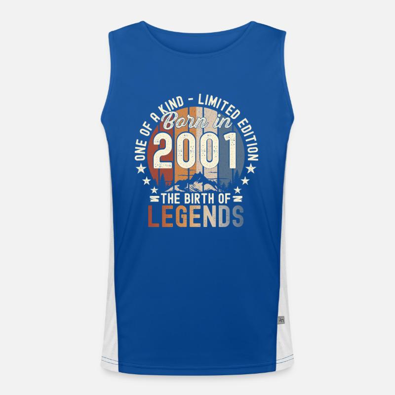 Legendär seit 2001 21. Geburtstag Geschenk Awesome Funktionelles Kontrast-Tank Top für Männer 