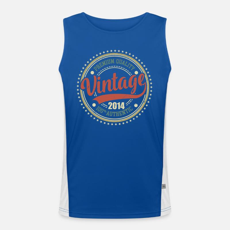 Vintage 2014 Retro Anniversary 2014 Men's Functional Contrast Tank Top 