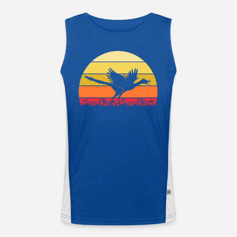 Archaeologist Dino Archaeopteryx Dinosaur Men's Functional Contrast Tank Top 