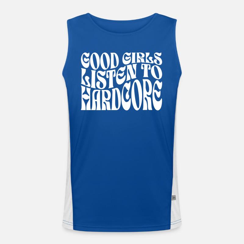 Filles Écoutent De La Hardcore Techno Débardeur respirant contrasté Homme 