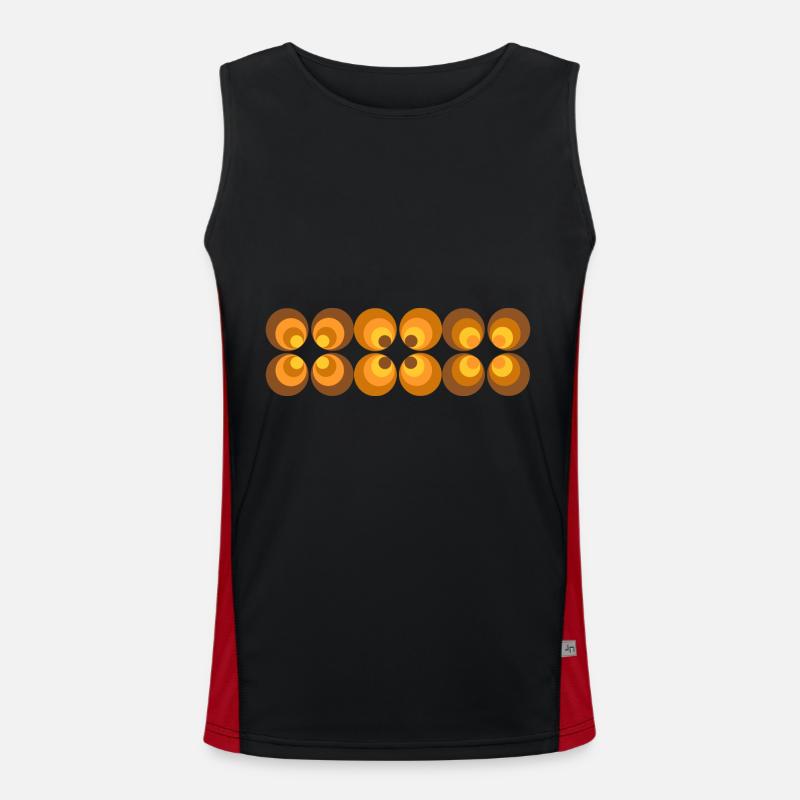 70er Jahre Blume Muster Retro Funktionelles Kontrast-Tank Top für Männer 