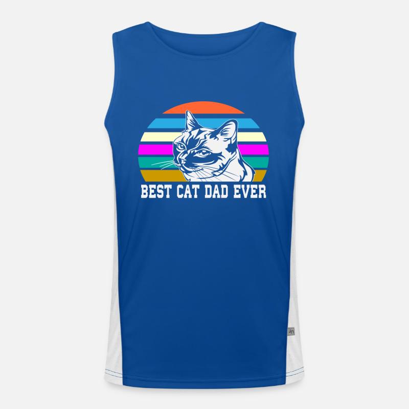 Best cat dad ever best cat dad kitten Men's Functional Contrast Tank Top 