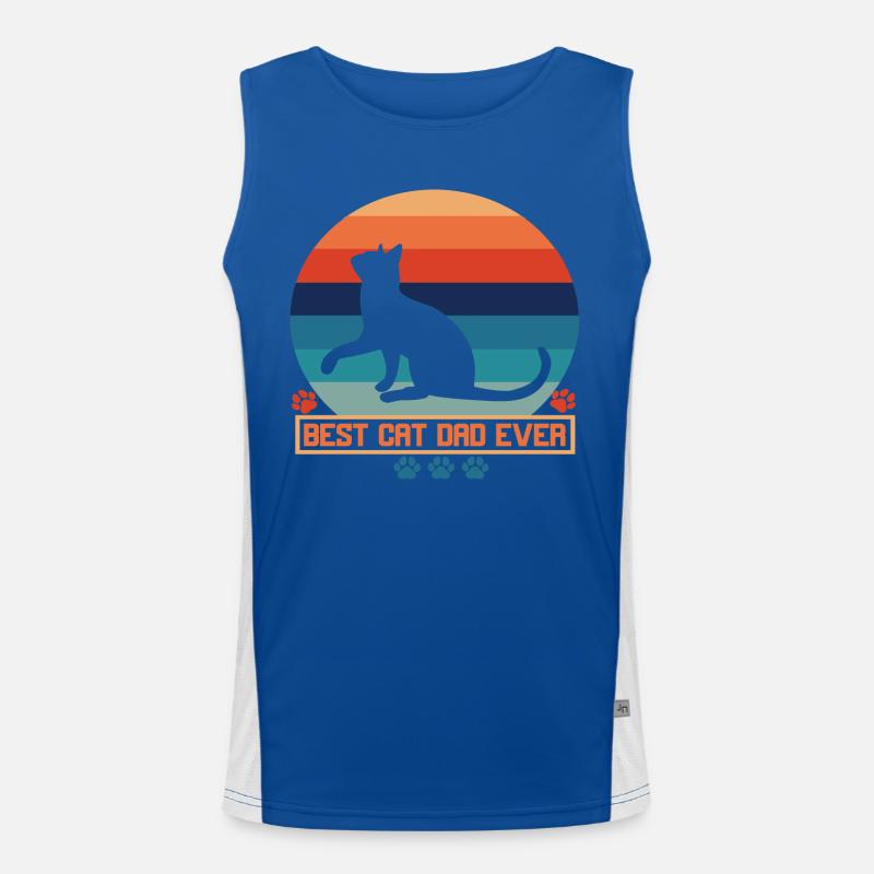 Best cat dad ever best cat dad kitten Men's Functional Contrast Tank Top 