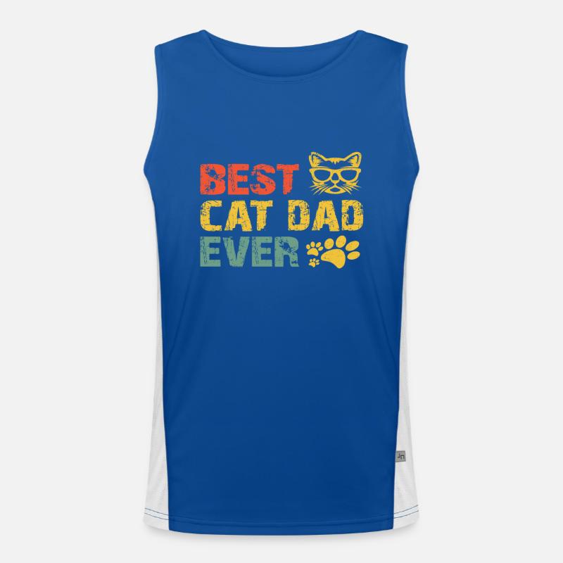 Best cat dad ever best cat dad kitten Men's Functional Contrast Tank Top 