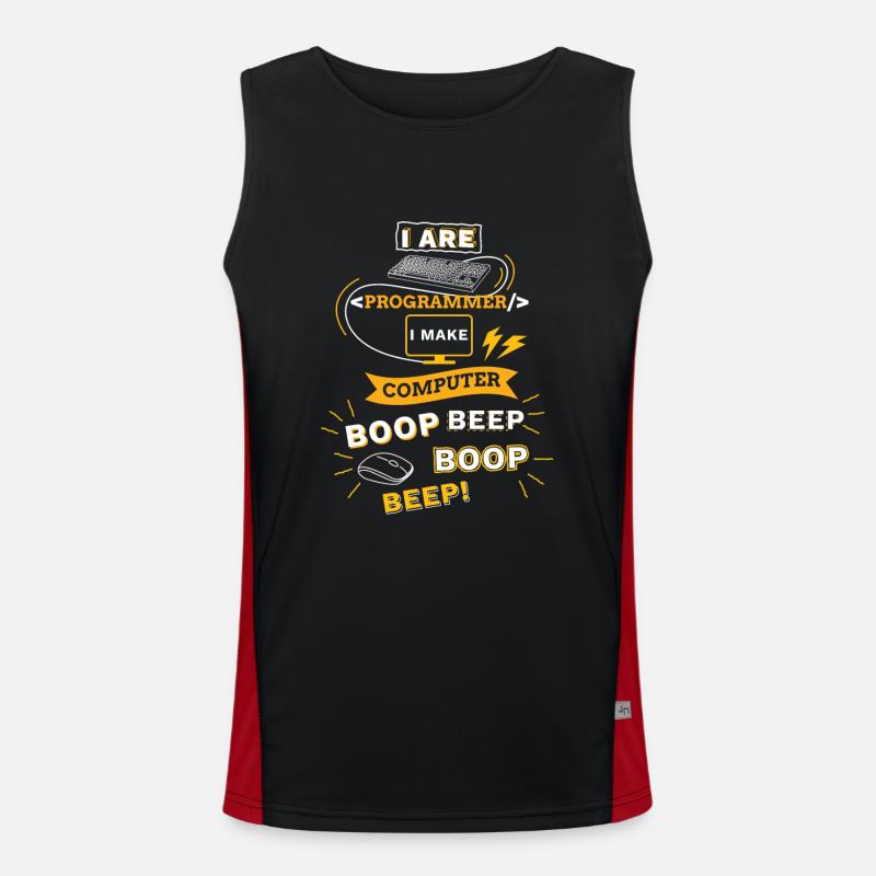 Programmierer Tshirt Geschenk Lustig Boop Beep Funktionelles Kontrast-Tank Top für Männer 