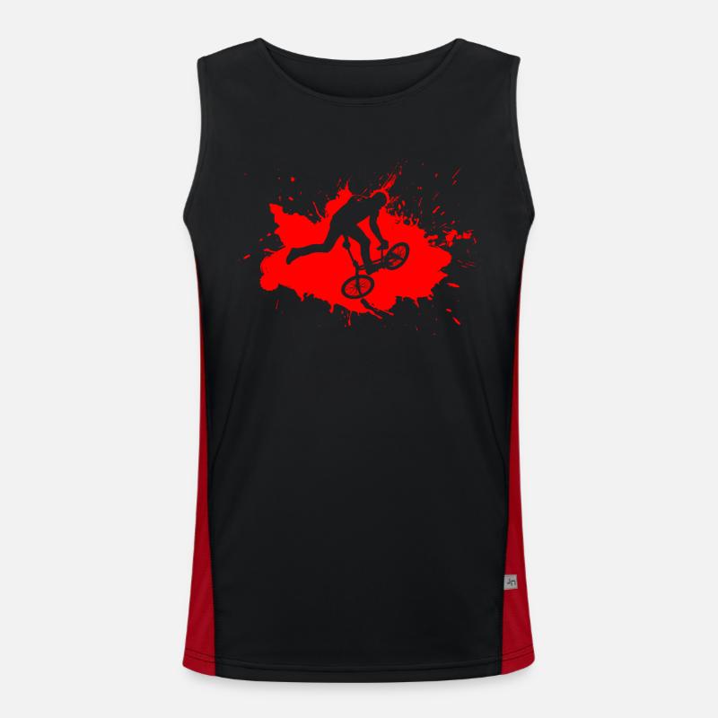Bikedancer Red Men's Functional Contrast Tank Top 