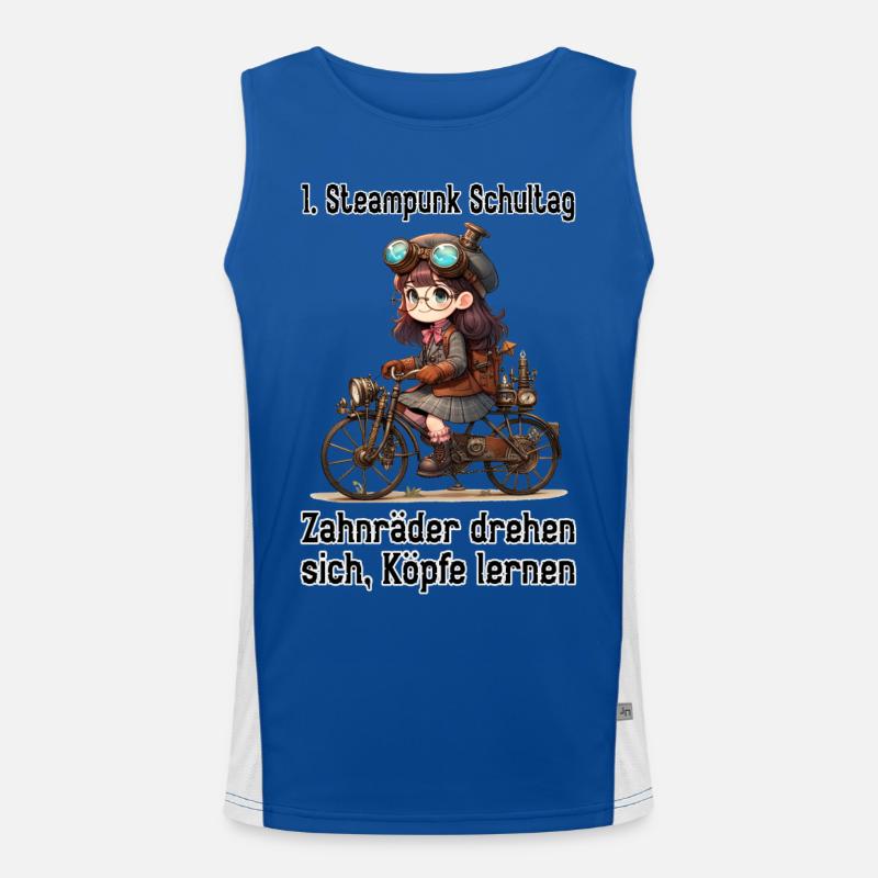 First Steampunk School Day Men's Functional Contrast Tank Top 