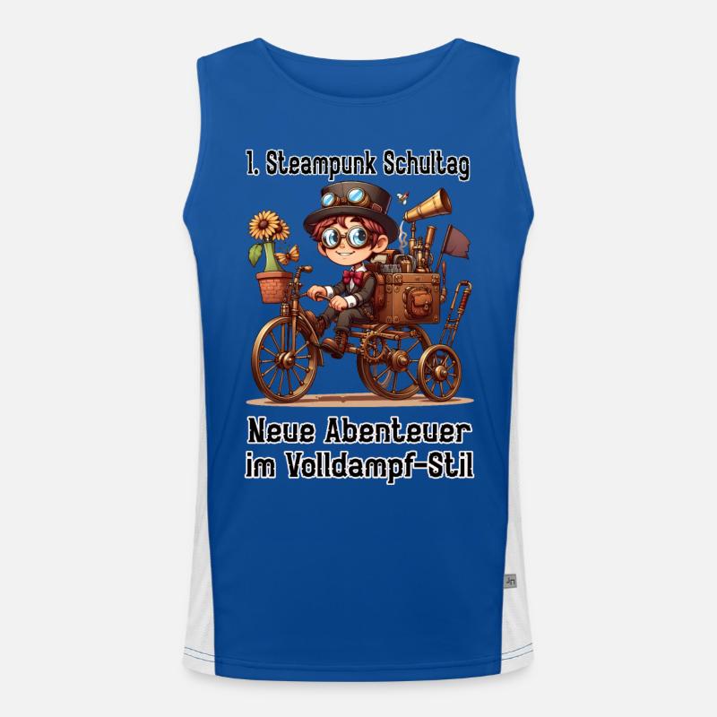 First Steampunk School Day Men's Functional Contrast Tank Top 