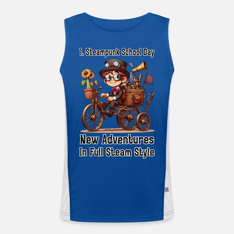 First Steampunk School Day Men's Functional Contrast Tank Top 