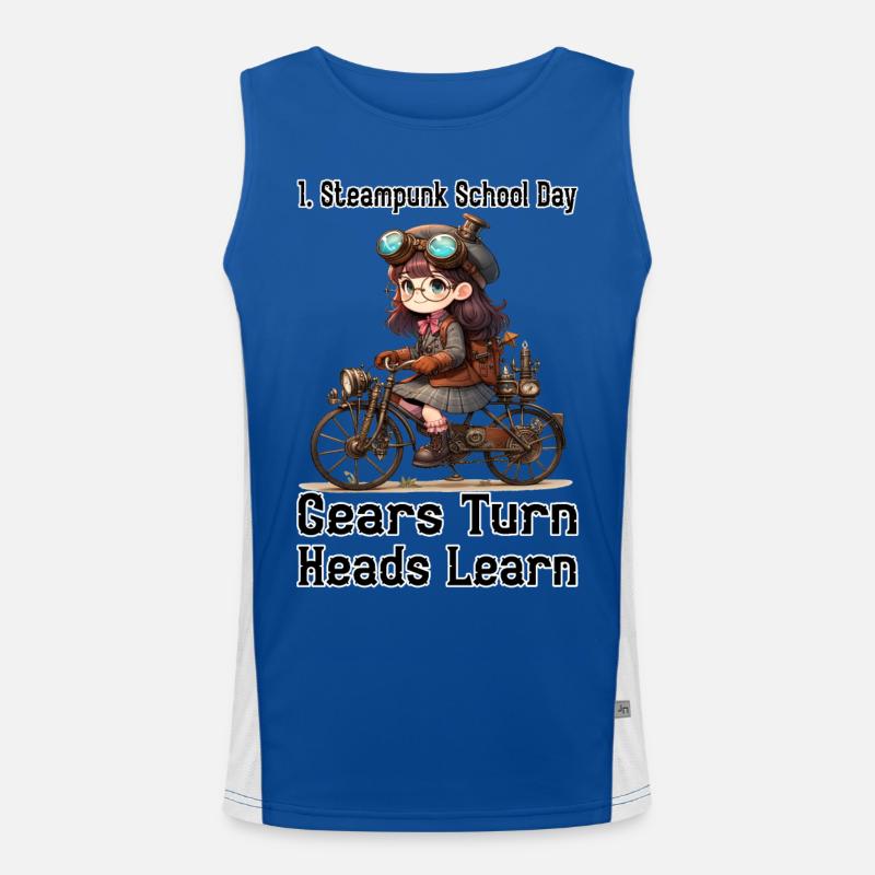 Erster Steampunk Schultag Funktionelles Kontrast-Tank Top für Männer 