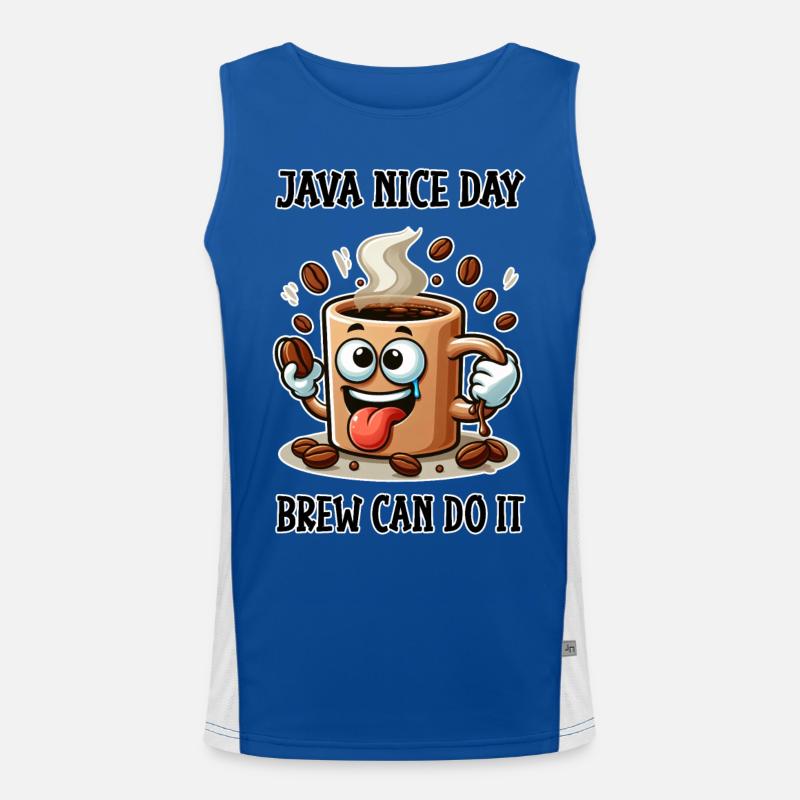 Java nice day - Brew can do it Men's Functional Contrast Tank Top 