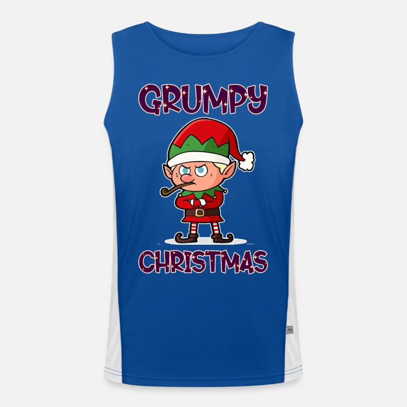 Grumpy Christmas Elf Funktionelles Kontrast-Tank Top für Männer 