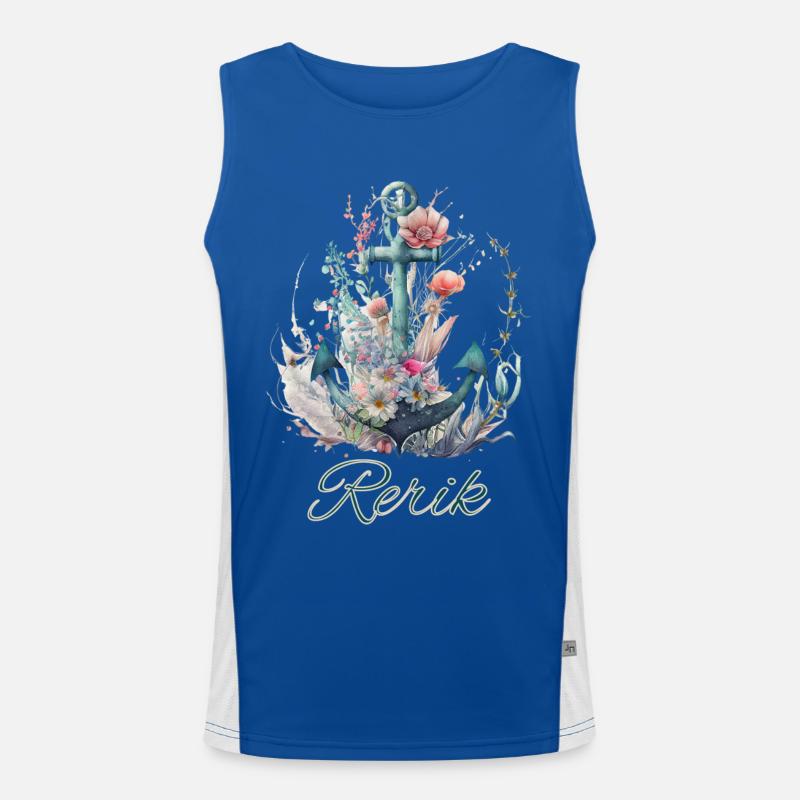 Ancre Rerik avec fleurs Débardeur respirant contrasté Homme 