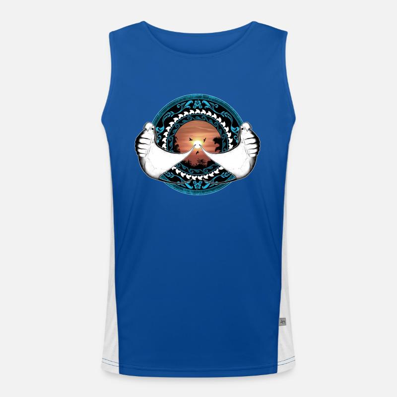 Mantarochen Hawaiianisch Funktionelles Kontrast-Tank Top für Männer 