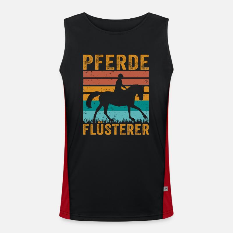 Retro Pferde Flüsterer Pferd Funktionelles Kontrast-Tank Top für Männer 