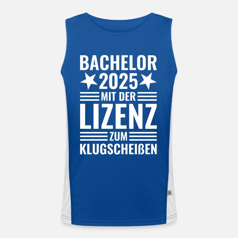 Bachelor 2025 mit der Lizenz zum Klugscheißen Funktionelles Kontrast-Tank Top für Männer 