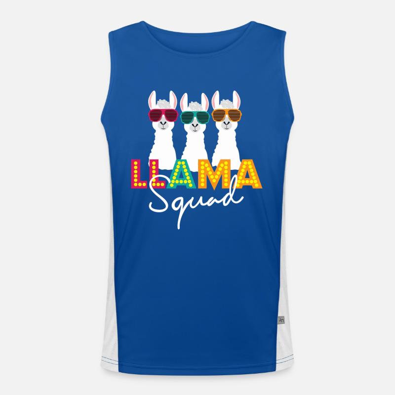 Llama Squad No-probllama Animal Lover Idée cadeau Débardeur respirant contrasté Homme 