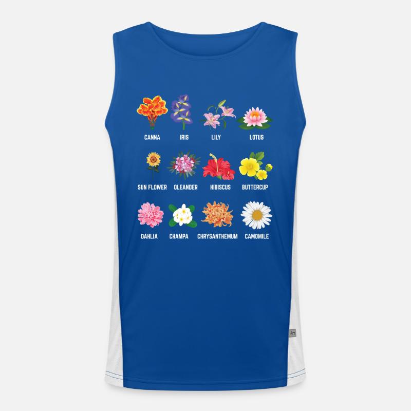 Cadeau de fleuriste graphique de belles fleurs botaniques Débardeur respirant contrasté Homme 