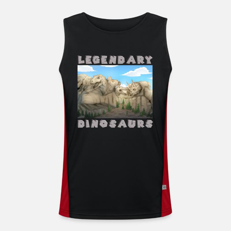 Dino Dinosaur Age avec T rex & Spinosaurus Débardeur respirant contrasté Homme 