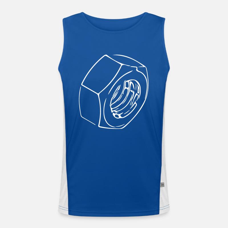 Schraubenmutter mit vintage Gewinde Funktionelles Kontrast-Tank Top für Männer 