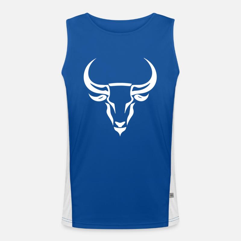 Astrologie Stier Sternzeichen Taurus Mythologie Funktionelles Kontrast-Tank Top für Männer 