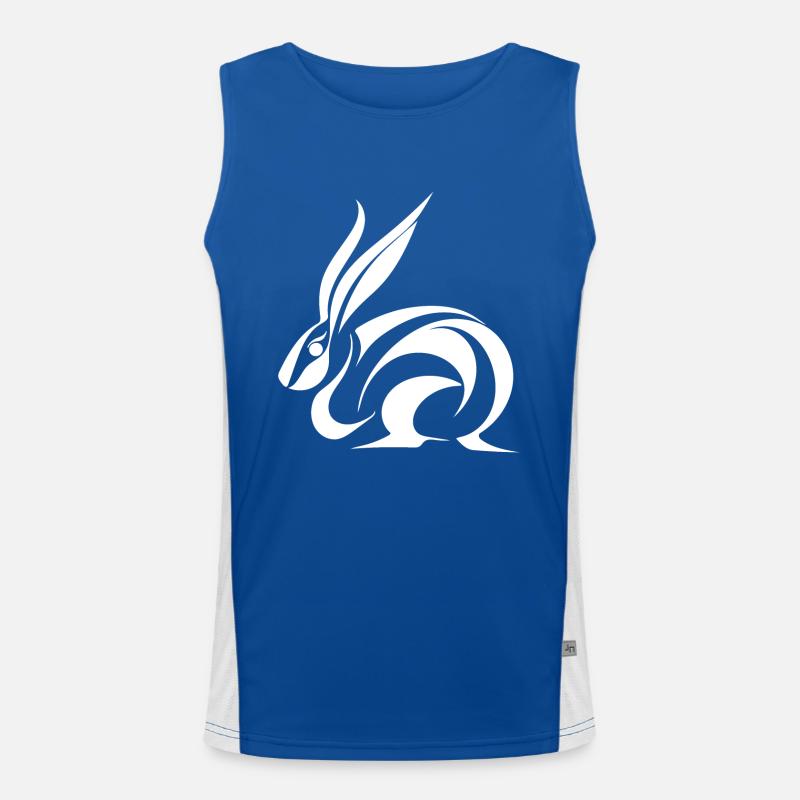 Cute Tattoo Bunny Small Line Rabbit Men's Functional Contrast Tank Top 