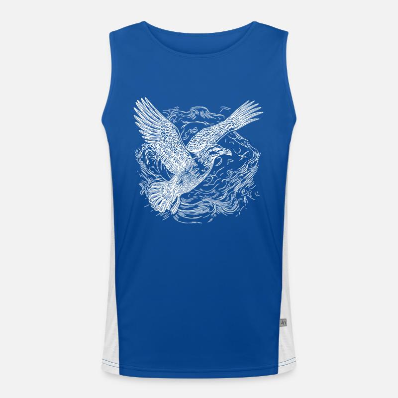 Fliegende Möwe über dem Meer Funktionelles Kontrast-Tank Top für Männer 
