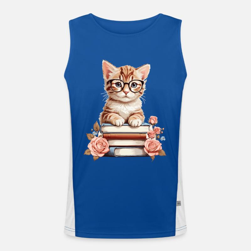 Schlaue Baby Katze Funktionelles Kontrast-Tank Top für Männer 