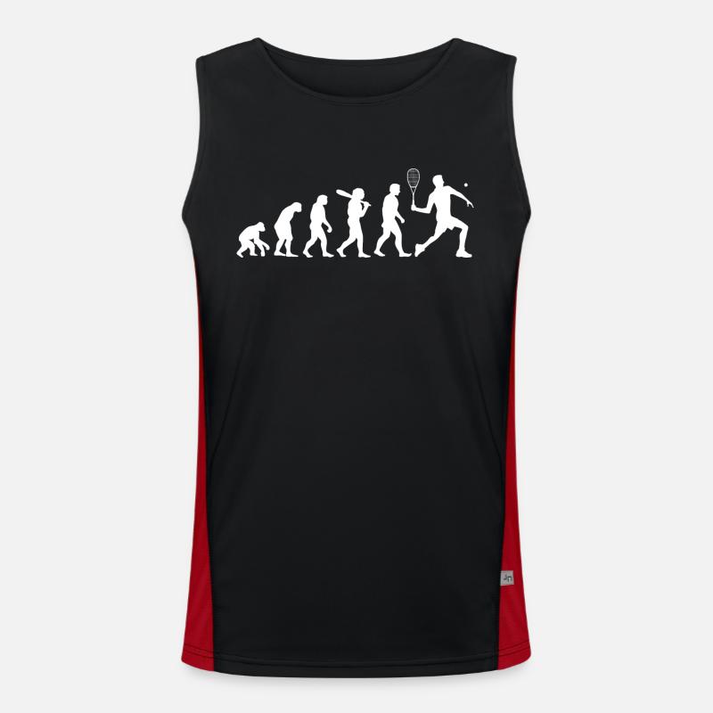 Evolution Squash Player - Men's Functional Contrast Tank Top  - black/red