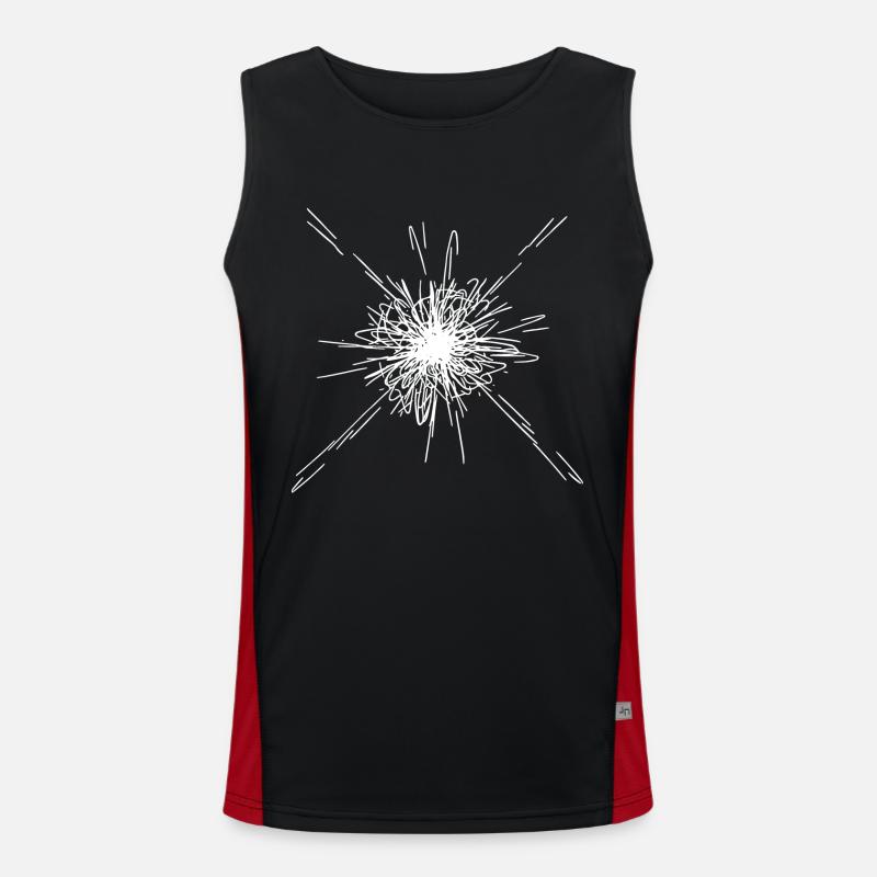 Mandala Explosion Lines Pattern - Men's Functional Contrast Tank Top  - black/red