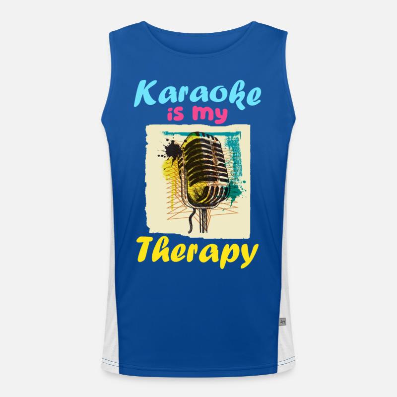 Karaoke is my therapy Men's Functional Contrast Tank Top 