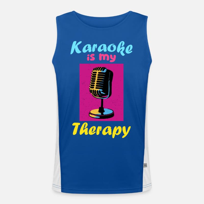 Karaoke is my therapy Men's Functional Contrast Tank Top 