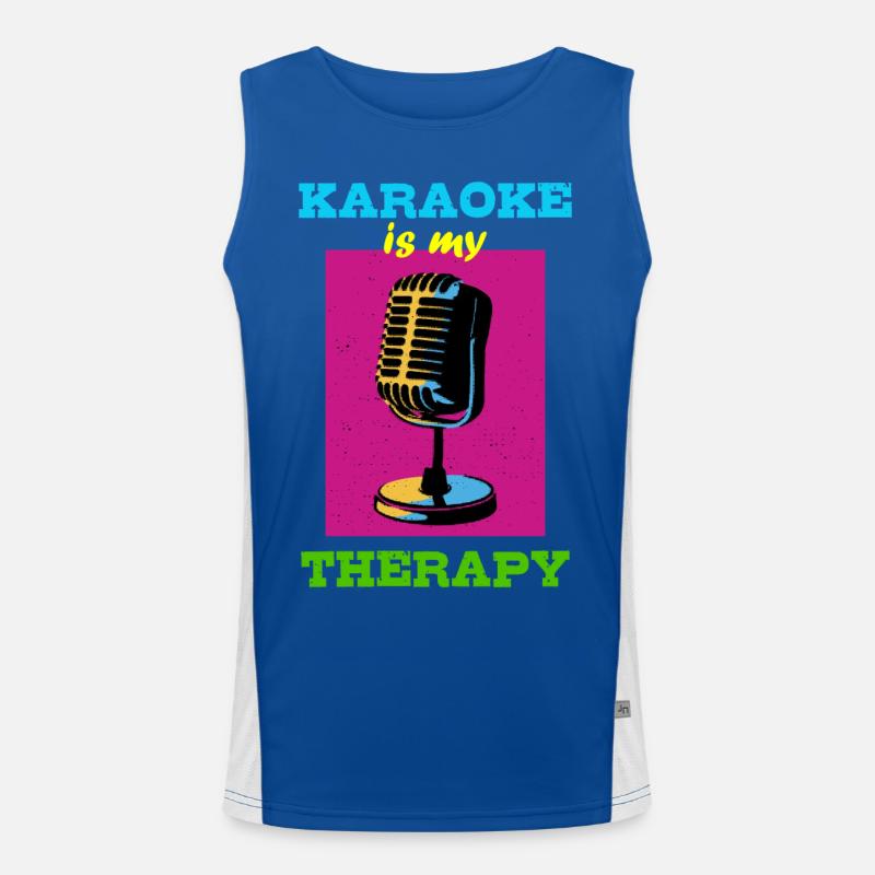 Karaoke is my therapy Men's Functional Contrast Tank Top 