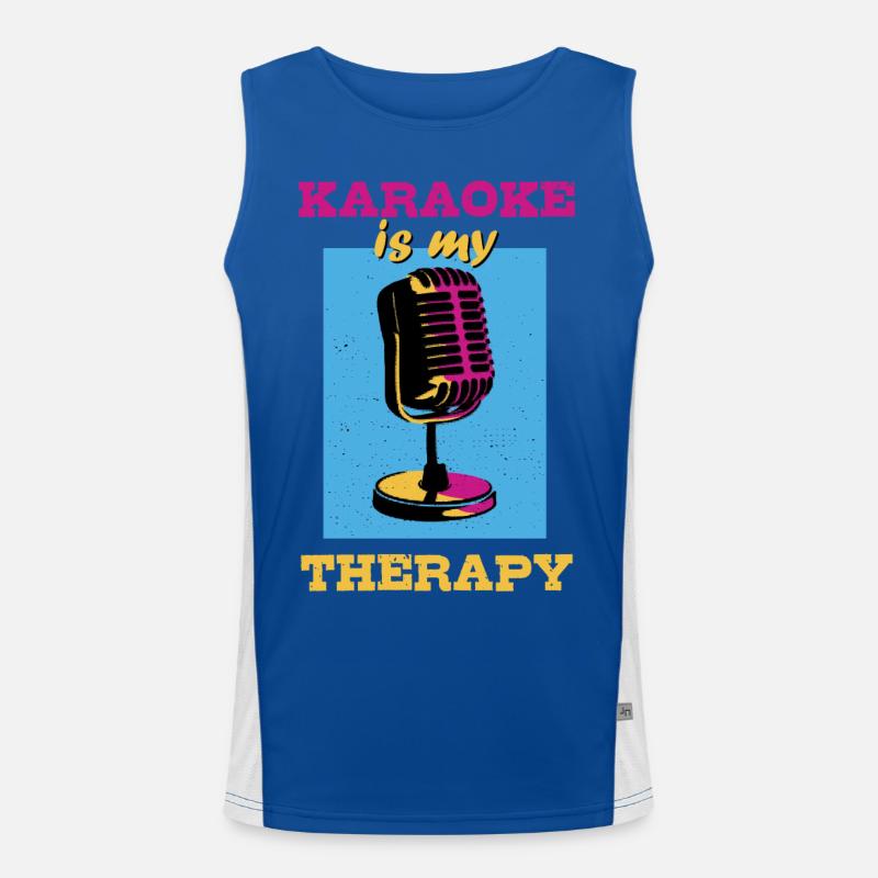 Karaoke is my therapy Men's Functional Contrast Tank Top 