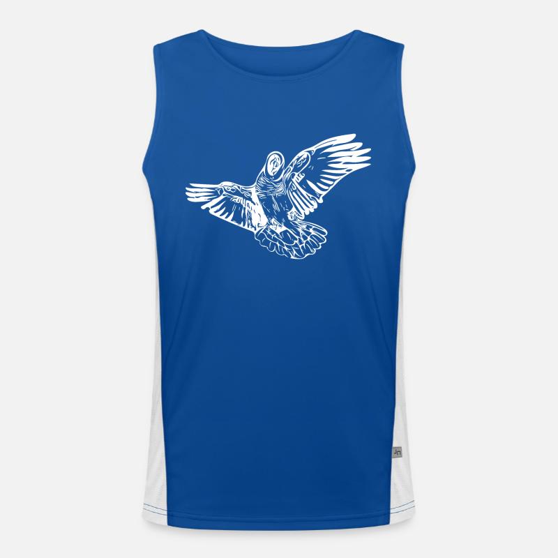 Parrot Vintage Bird Flight Drawing Men's Functional Contrast Tank Top 