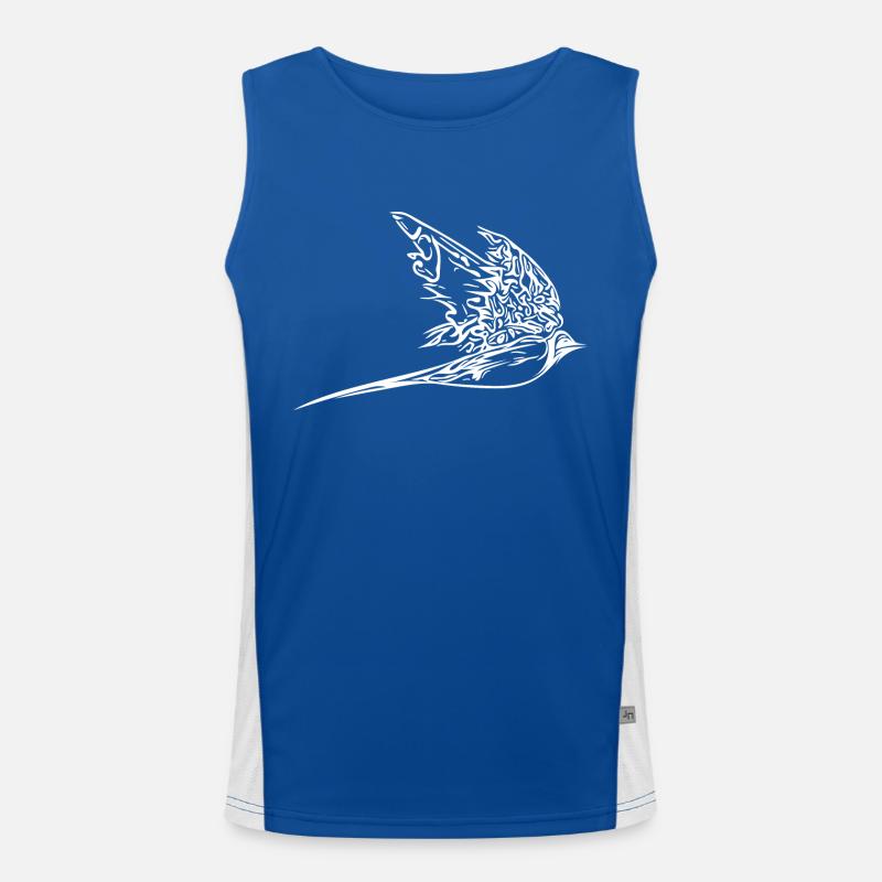 Elegante Schwalbe im Flug Funktionelles Kontrast-Tank Top für Männer 