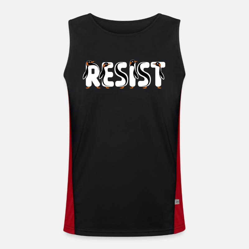Penguin Protests Resistance Taxes Men's Functional Contrast Tank Top 