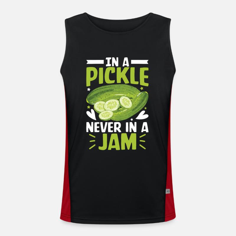 In a pickle never in a Jam- Gurken Tshirt Funktionelles Kontrast-Tank Top für Männer 