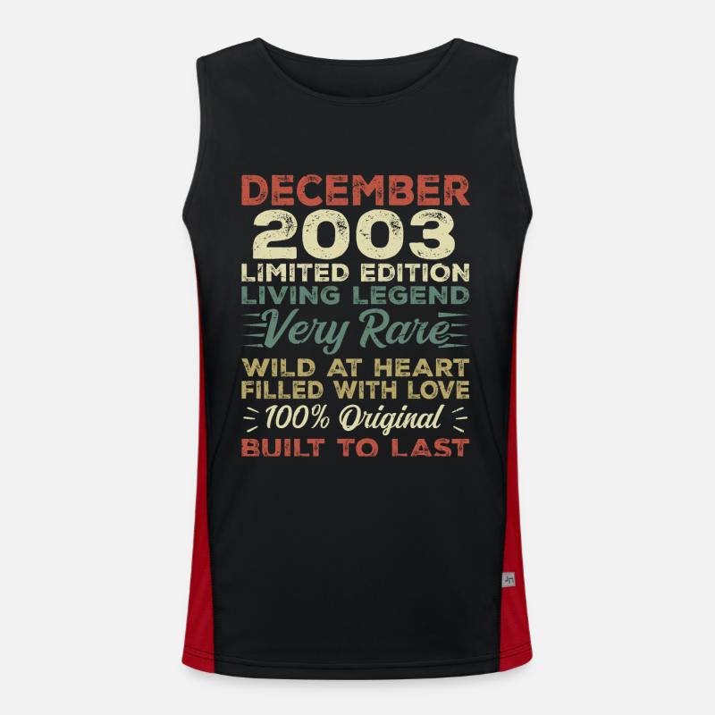Décembre 2003 - anniversaire Décembre 2003 année Débardeur respirant contrasté Homme 