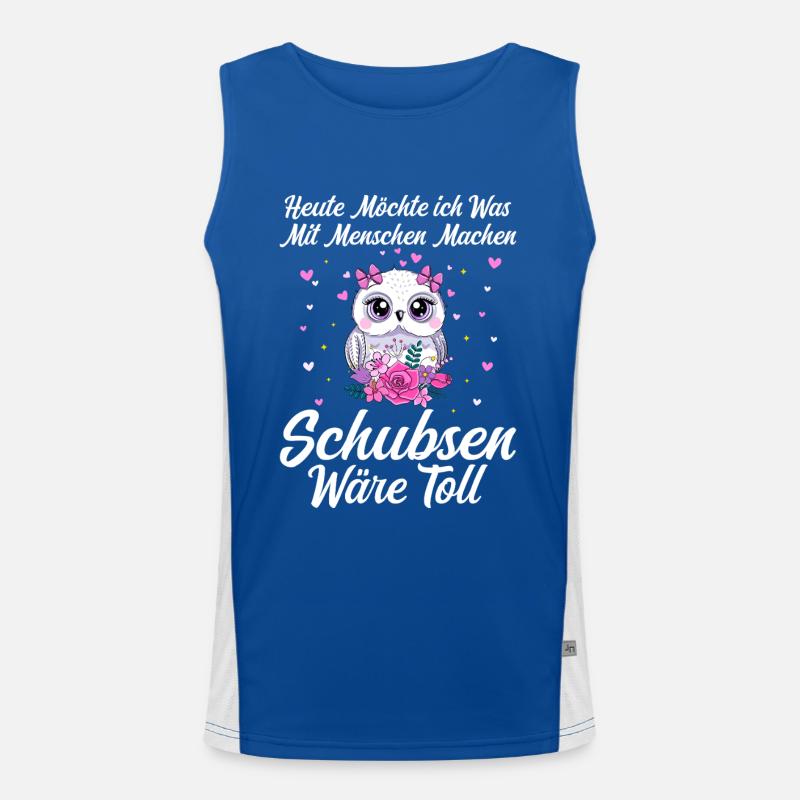 Heute möchte ich was mit menschen machen schubsen- Funktionelles Kontrast-Tank Top für Männer 